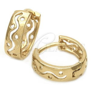 Argolla Huggie 02.63.2560 Oro Laminado, Pulido, Tono Dorado