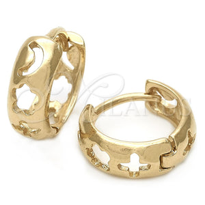 Argolla Huggie 02.63.2561 Oro Laminado, Diseño de Corazón, Pulido, Tono Dorado