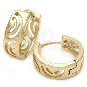 Argolla Huggie 02.63.2562 Oro Laminado, Pulido, Tono Dorado