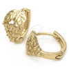 Argolla Huggie 02.63.2564 Oro Laminado, Diseño de Uva, Pulido, Tono Dorado