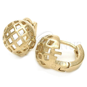 Argolla Huggie 02.63.2566 Oro Laminado, Pulido, Tono Dorado