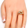 Anillo Multi Piedra 01.199.0002.09.GT Oro Laminado, Diseño de Baguette, con Blanca Zirconia Cubica, Pulido, Tono Dorado (Size 9)