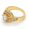 Anillo Multi Piedra 01.199.0004.09.GT Oro Laminado, Diseño de Baguette, con Blanca Zirconia Cubica and Blanca Micro Pave, Pulido, Tono Dorado (Size 9)