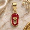 Dije Elegante 05.163.0058.5 Oro Laminado, Diseño de Zapato, Esmaltado Rojo, Tono Dorado