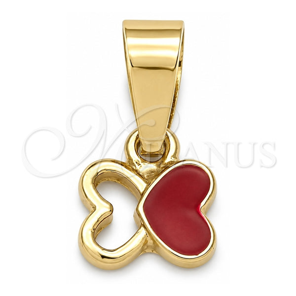 Dije Elegante 05.163.0063.4 Oro Laminado, Diseño de Mariposa, Esmaltado Rojo, Tono Dorado