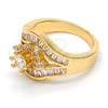 Anillo Multi Piedra 01.199.0008.09.GT Oro Laminado, con Blanca Zirconia Cubica, Pulido, Tono Dorado (Size 9)