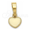Dije Elegante 05.163.0080.2 Oro Laminado, Diseño de Corazón, Esmaltado Blanco, Tono Dorado