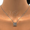 Collares con Dije 04.213.0014.16.GT Tono Dorado, con Blanca Zirconia Cubica and Blanca Micro Pave, Pulido, Rodinado (01 MM Thickness, 16 Inches Length)