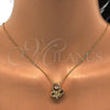 Collares con Dije 04.213.0018.16.GT Tono Dorado, Diseño de Mariposa, con Blanca Zirconia Cubica and Blanca Micro Pave, Pulido, Tono Dorado (01 MM Thickness, 16 Inches Length)