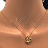 Collares con Dije 04.213.0018.16.GT Tono Dorado, Diseño de Mariposa, con Blanca Zirconia Cubica and Blanca Micro Pave, Pulido, Tono Dorado (01 MM Thickness, 16 Inches Length)
