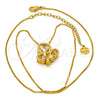 Collares con Dije 04.213.0018.16.GT Tono Dorado, Diseño de Mariposa, con Blanca Zirconia Cubica and Blanca Micro Pave, Pulido, Tono Dorado (01 MM Thickness, 16 Inches Length)