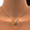 Collares con Dije 04.213.0022.16.GT Tono Dorado, con Blanca Zirconia Cubica and Blanca Micro Pave, Pulido, Tono Dorado (01 MM Thickness, 16 Inches Length)