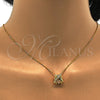 Collares con Dije 04.213.0022.16.GT Tono Dorado, con Blanca Zirconia Cubica and Blanca Micro Pave, Pulido, Tono Dorado (01 MM Thickness, 16 Inches Length)