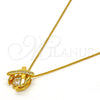 Collares con Dije 04.213.0022.16.GT Tono Dorado, con Blanca Zirconia Cubica and Blanca Micro Pave, Pulido, Tono Dorado (01 MM Thickness, 16 Inches Length)
