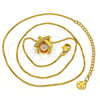 Collares con Dije 04.213.0022.16.GT Tono Dorado, con Blanca Zirconia Cubica and Blanca Micro Pave, Pulido, Tono Dorado (01 MM Thickness, 16 Inches Length)