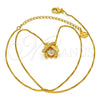 Collares con Dije 04.213.0022.16.GT Tono Dorado, con Blanca Zirconia Cubica and Blanca Micro Pave, Pulido, Tono Dorado (01 MM Thickness, 16 Inches Length)