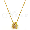 Collares con Dije 04.213.0022.16.GT Tono Dorado, con Blanca Zirconia Cubica and Blanca Micro Pave, Pulido, Tono Dorado (01 MM Thickness, 16 Inches Length)