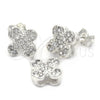 Juego de Arete y Dije de Adulto 10.166.0013 Plata Rodinada, Diseño de Flor, con Zirconia Cubica Blanca, Pulido, Tono Plateado