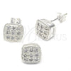 Juego de Arete y Dije de Adulto 10.166.0015 Plata Rodinada, con Zirconia Cubica Blanca, Pulido, Tono Plateado