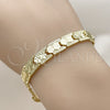 Pulsera Elegante 03.100.0022.07 Tono Dorado, Diamantado, Tono Dorado (Grosor 08 MM, 8 Pulgadas de Largo)
