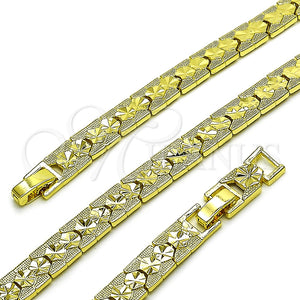 Pulsera Elegante 03.100.0022.07 Tono Dorado, Diamantado, Tono Dorado (Grosor 08 MM, 8 Pulgadas de Largo)