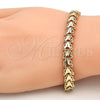 Pulsera Elegante 03.100.0023.07 Oro Laminado, Diseño de Mariposa, Diamantado, Tono Dorado (08 MM Thickness, 7 Inches Length)
