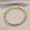 Pulsera Elegante 03.100.0023.07 Oro Laminado, Diseño de Mariposa, Diamantado, Tono Dorado (08 MM Thickness, 7 Inches Length)