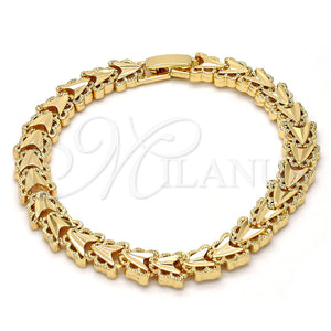Pulsera Elegante 03.100.0023.07 Oro Laminado, Diseño de Mariposa, Diamantado, Tono Dorado (08 MM Thickness, 7 Inches Length)