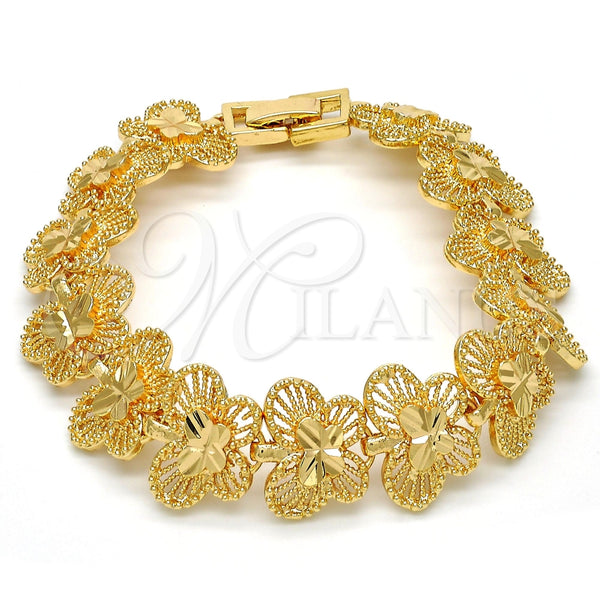 Pulsera Elegante 03.100.0030.08.GT Tono Dorado, Diseño de Mariposa, Diamantado, Tono Dorado (17 MM Thickness, 8 Inches Length)