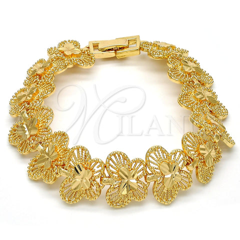 Pulsera Elegante 03.100.0030.08.GT Tono Dorado, Diseño de Mariposa, Diamantado, Tono Dorado (17 MM Thickness, 8 Inches Length)