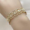 Pulsera Elegante 03.100.0031.08.GT Tono Dorado, Diseño de Arco, Diamantado, Tono Dorado (Grosor 15.5 MM, 7 Pulgadas de Largo)