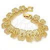 Pulsera Elegante 03.100.0031.08.GT Tono Dorado, Diseño de Arco, Diamantado, Tono Dorado (Grosor 15.5 MM, 7 Pulgadas de Largo)