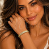 Pulsera Elegante 03.100.0021.08 Oro Laminado, Diamantado, Tono Dorado (Grosor 08.8 MM, 8 Pulgadas de Largo)