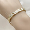 Pulsera Elegante 03.100.0021.08 Oro Laminado, Diamantado, Tono Dorado (Grosor 08.8 MM, 8 Pulgadas de Largo)
