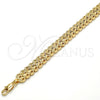 Pulsera Elegante 03.100.0021.08 Oro Laminado, Diamantado, Tono Dorado (Grosor 08.8 MM, 8 Pulgadas de Largo)