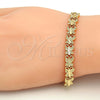 Pulsera Elegante 03.100.0025.08 Tono Dorado, Diseño de Mariposa, Diamantado, Tono Dorado (08 MM Thickness, 8 Inches Length)