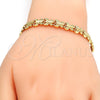Pulsera Elegante 03.100.0025.08 Tono Dorado, Diseño de Mariposa, Diamantado, Tono Dorado (08 MM Thickness, 8 Inches Length)