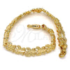 Pulsera Elegante 03.100.0025.08 Tono Dorado, Diseño de Mariposa, Diamantado, Tono Dorado (08 MM Thickness, 8 Inches Length)