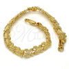 Pulsera Elegante 03.100.0025.08 Tono Dorado, Diseño de Mariposa, Diamantado, Tono Dorado (08 MM Thickness, 8 Inches Length)
