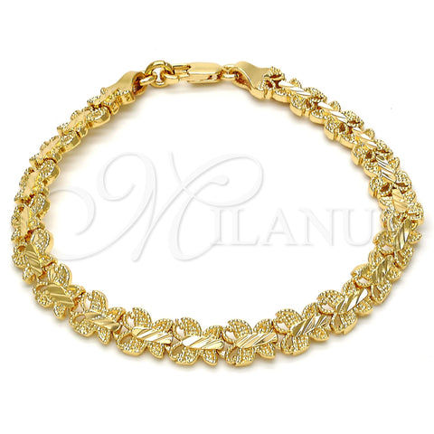 Pulsera Elegante 03.100.0025.08 Tono Dorado, Diseño de Mariposa, Diamantado, Tono Dorado (08 MM Thickness, 8 Inches Length)
