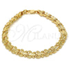 Pulsera Elegante 03.100.0025.08 Tono Dorado, Diseño de Mariposa, Diamantado, Tono Dorado (08 MM Thickness, 8 Inches Length)