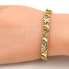 Pulsera Elegante 03.168.0010.07.GT Tono Dorado, Diseño de Luna, Pulido, Tono Dorado (07 MM Thickness, 7 Inches Length)