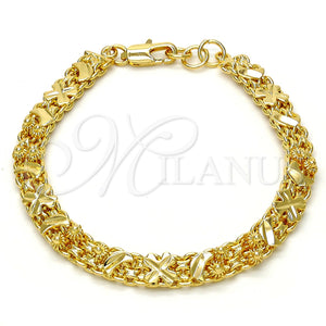 Pulsera Elegante 03.168.0010.07.GT Tono Dorado, Diseño de Luna, Pulido, Tono Dorado (07 MM Thickness, 7 Inches Length)