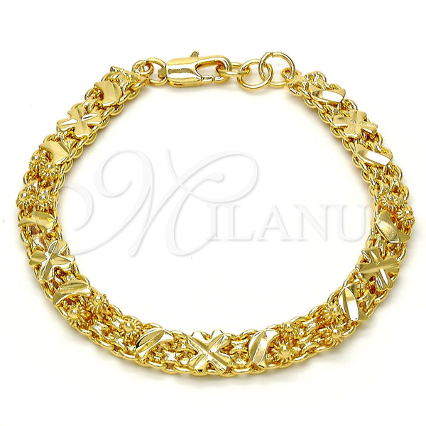 Pulsera Elegante 03.168.0010.07.GT Tono Dorado, Diseño de Luna, Pulido, Tono Dorado (07 MM Thickness, 7 Inches Length)