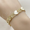 Pulsera Elegante 03.168.0008.08 Oro Laminado, Diseño de Corazón y Bismarco, Pulido, Tono Dorado (Grosor 09 MM, 8 Pulgadas de Largo)