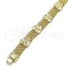 Pulsera Elegante 03.168.0008.08 Oro Laminado, Diseño de Corazón y Bismarco, Pulido, Tono Dorado (Grosor 09 MM, 8 Pulgadas de Largo)