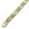 Pulsera Elegante 03.168.0012.08 Oro Laminado, Diseño de Flor y Bismarco, Pulido, Tono Dorado (Grosor 10 MM, 8 Pulgadas de Largo)