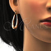 Argolla Mediana 02.170.0061.1.30 Oro Laminado, Diseño de Gota y Hueco, Diamantado, Tres Tonos