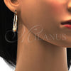 Argolla Mediana 02.170.0061.1.30 Oro Laminado, Diseño de Gota y Hueco, Diamantado, Tres Tonos