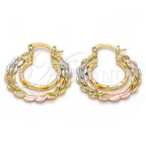 Argolla Pequeña 02.170.0148.25 Oro Laminado, Diamantado, Tres Tonos